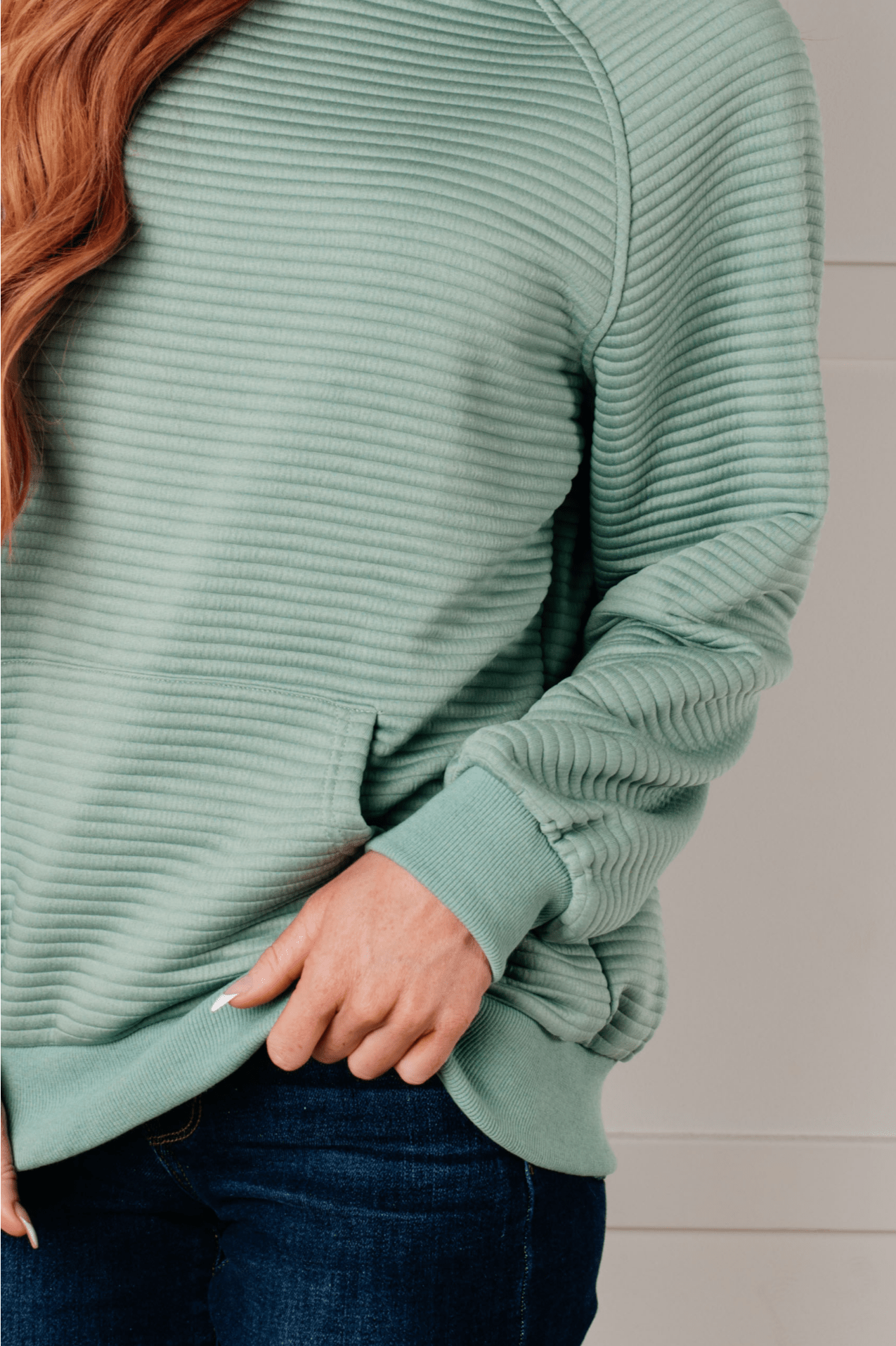 Crosswalk Textured Hoodie in Green - Driftwood Boutique