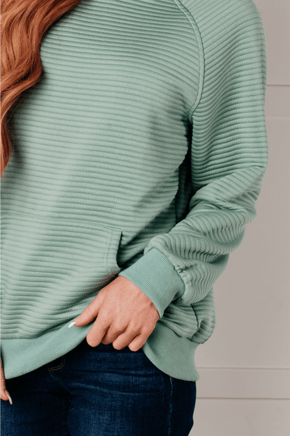 Crosswalk Textured Hoodie in Green - Driftwood Boutique