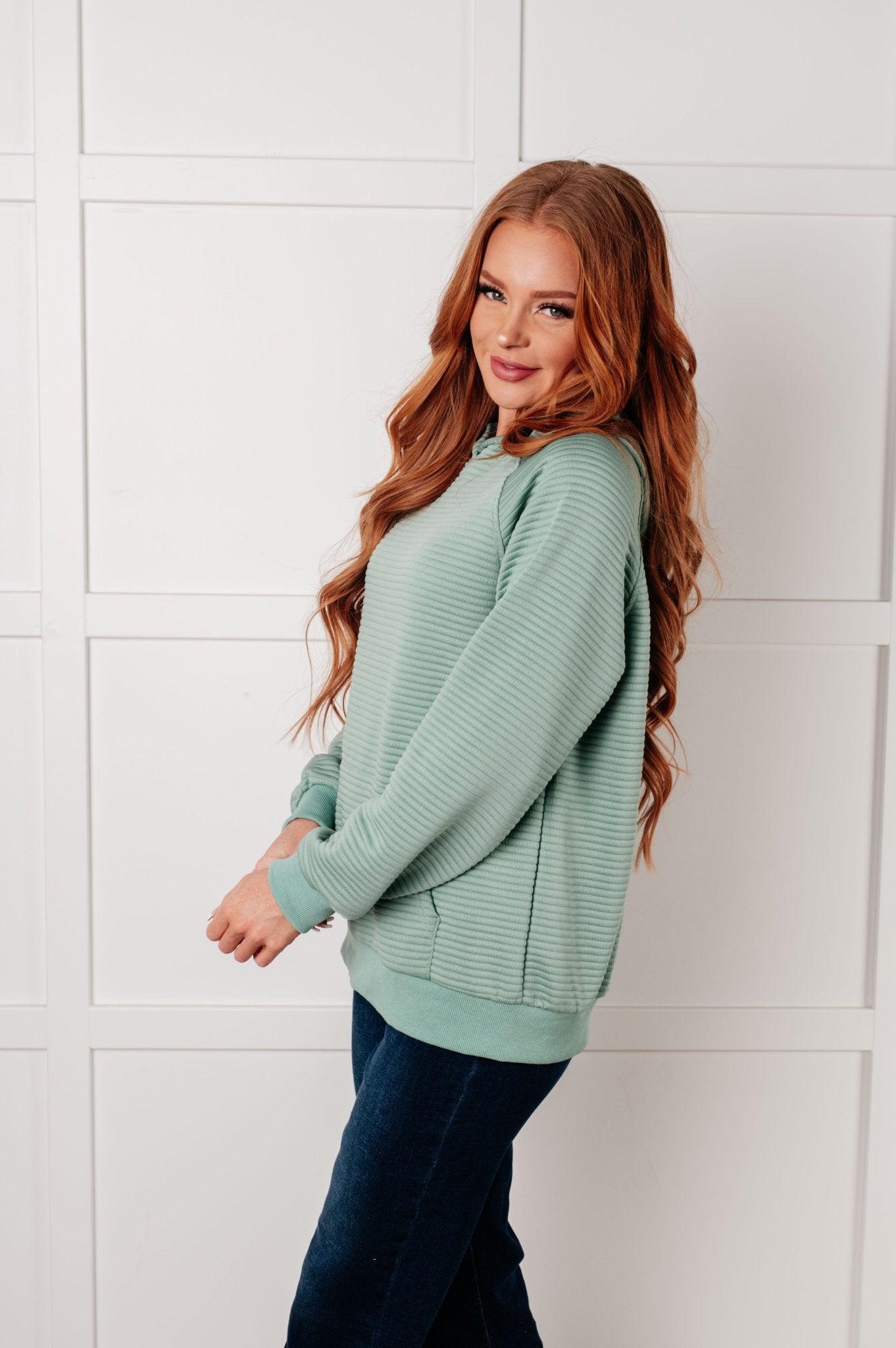 Crosswalk Textured Hoodie in Green - Driftwood Boutique