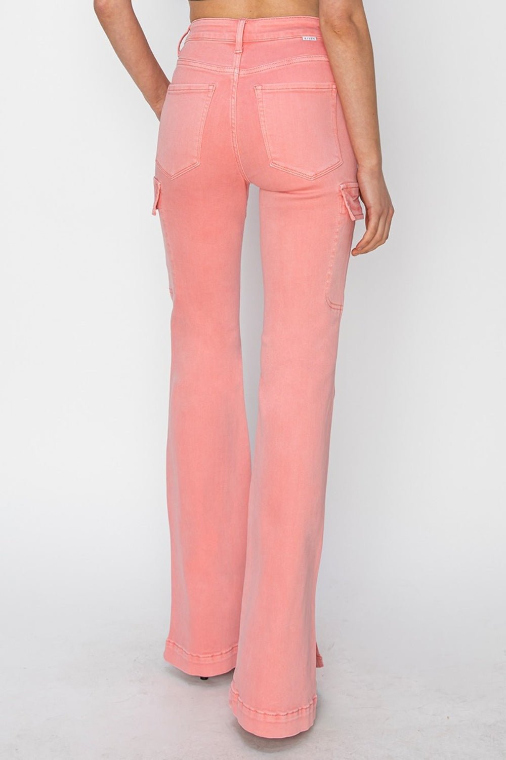 Daria High Rise Side Slit Cargo Bootcut Jeans - Driftwood Boutique