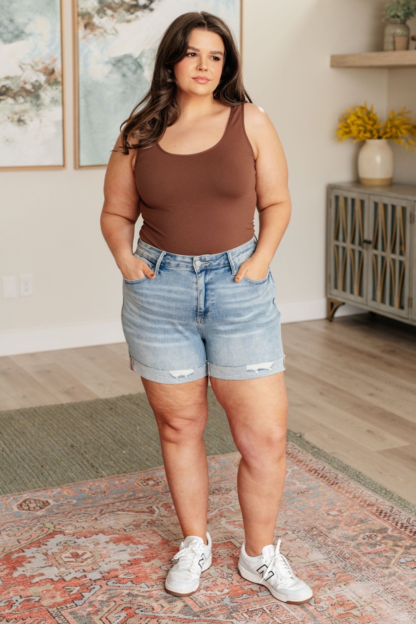 Darlene High Rise Distressed Cuffed Cutoff Shorts - Driftwood Boutique