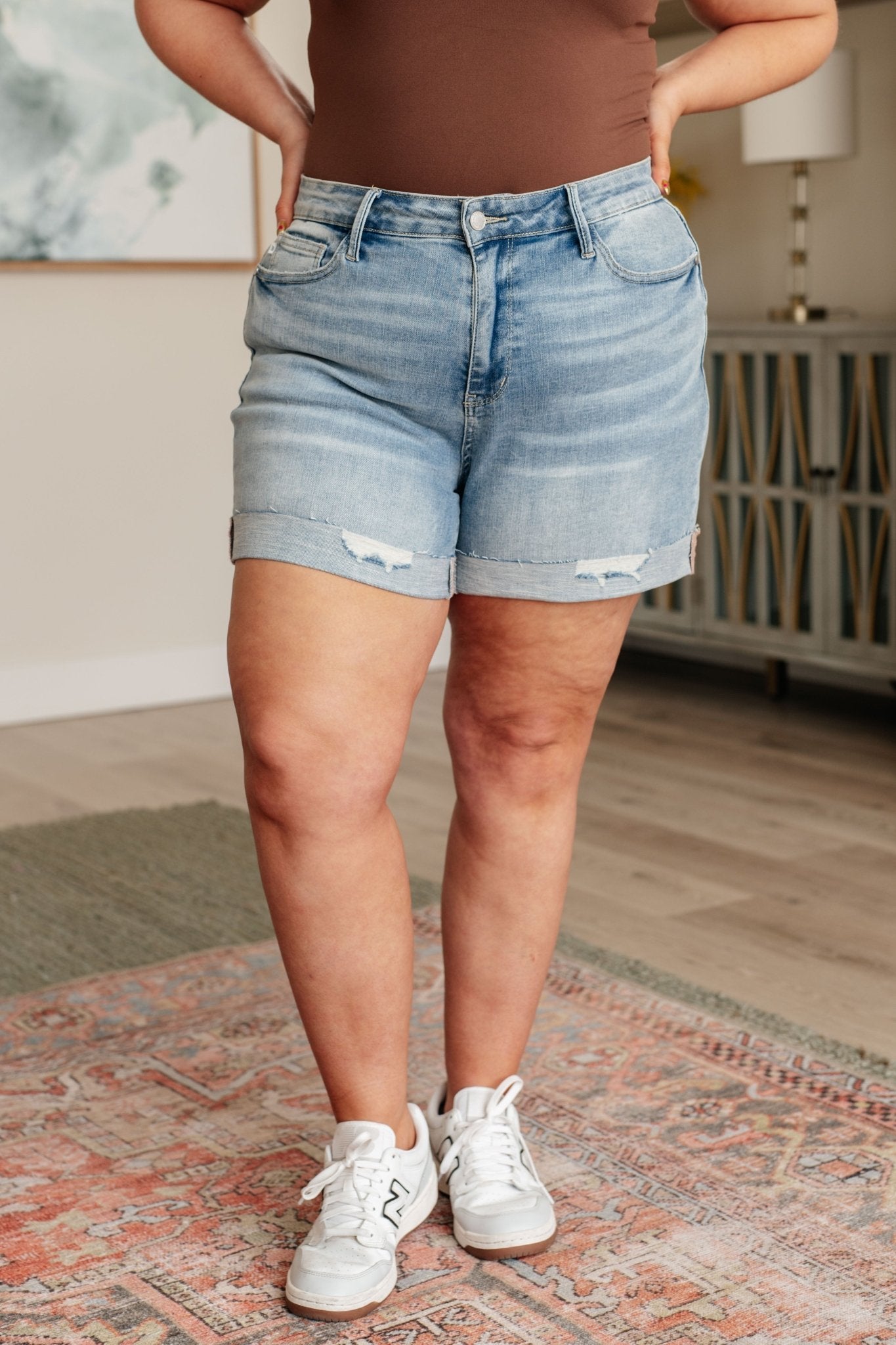 Darlene High Rise Distressed Cuffed Cutoff Shorts - Driftwood Boutique
