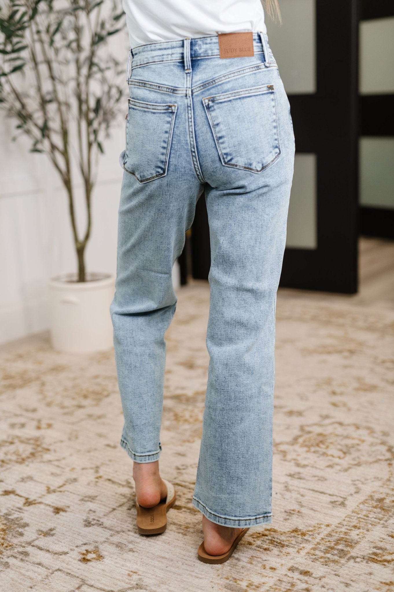 Debbie High Rise Stone Wash Straight Fit Jeans - Driftwood Boutique
