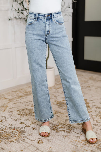 Debbie High Rise Stone Wash Straight Fit Jeans - Driftwood Boutique
