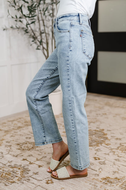 Debbie High Rise Stone Wash Straight Fit Jeans - Driftwood Boutique