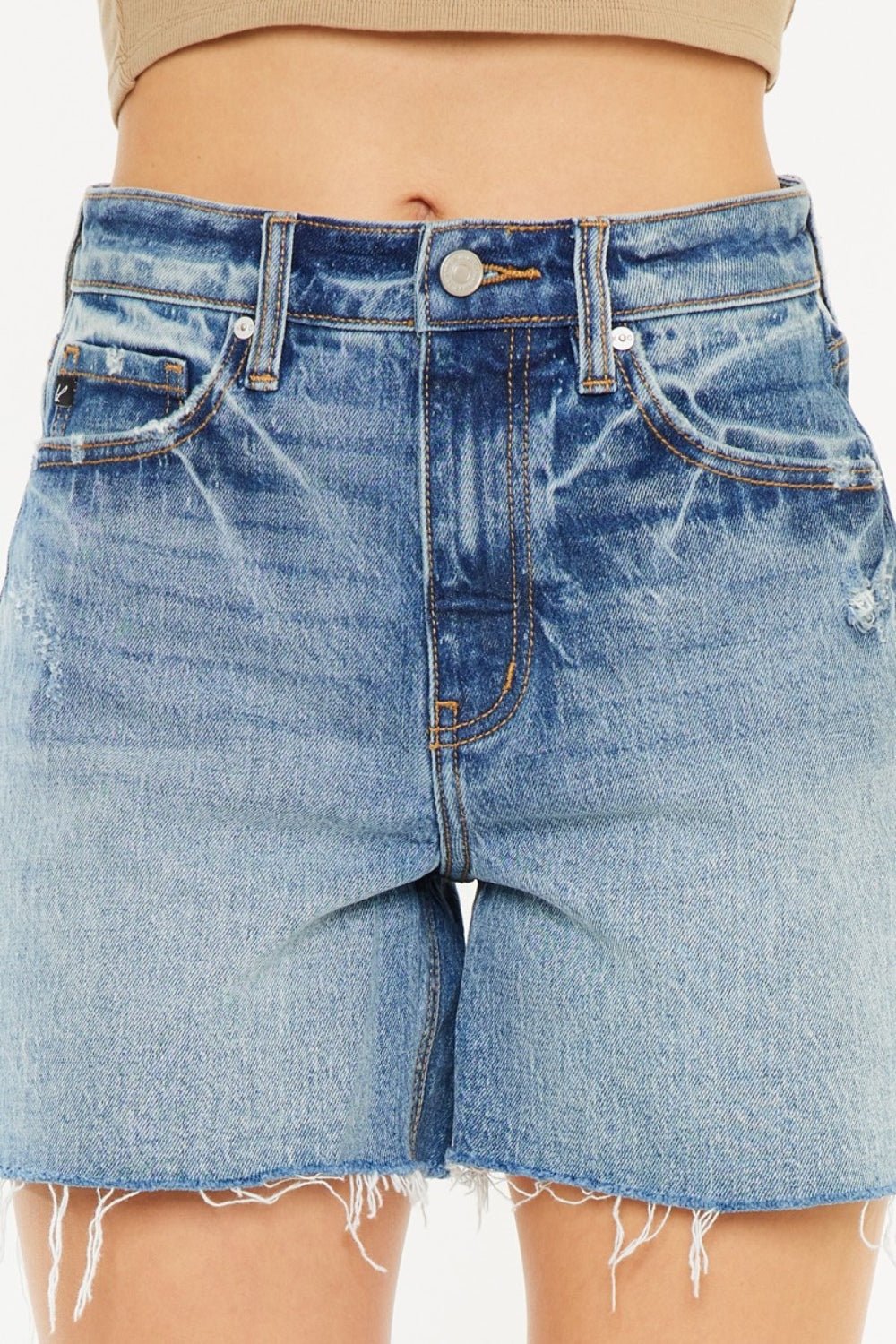 Del Mar High Rise Raw Hem Denim Shorts - Driftwood Boutique