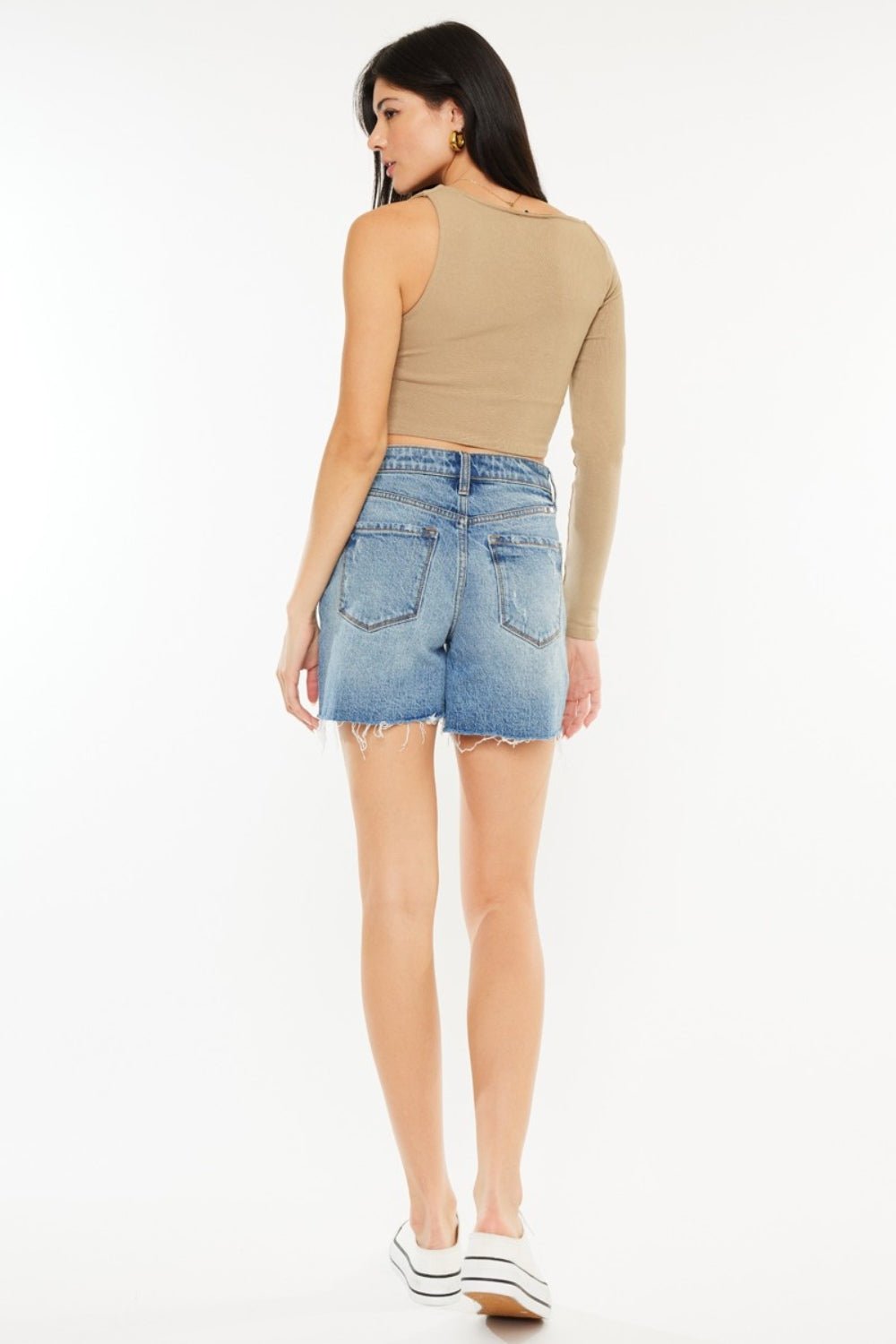 Del Mar High Rise Raw Hem Denim Shorts - Driftwood Boutique