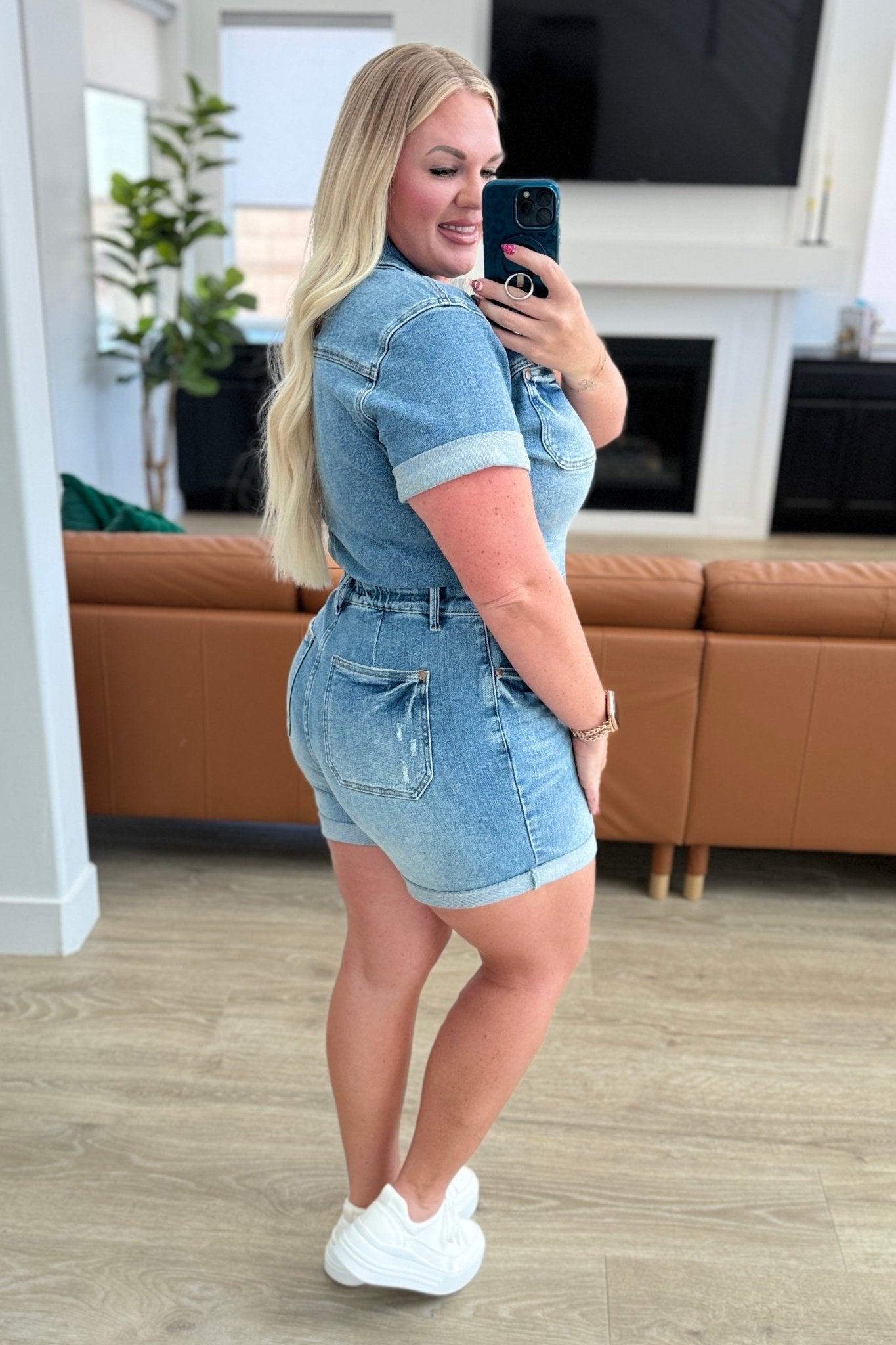 Delia High Rise Short Sleeve Romper - Driftwood Boutique