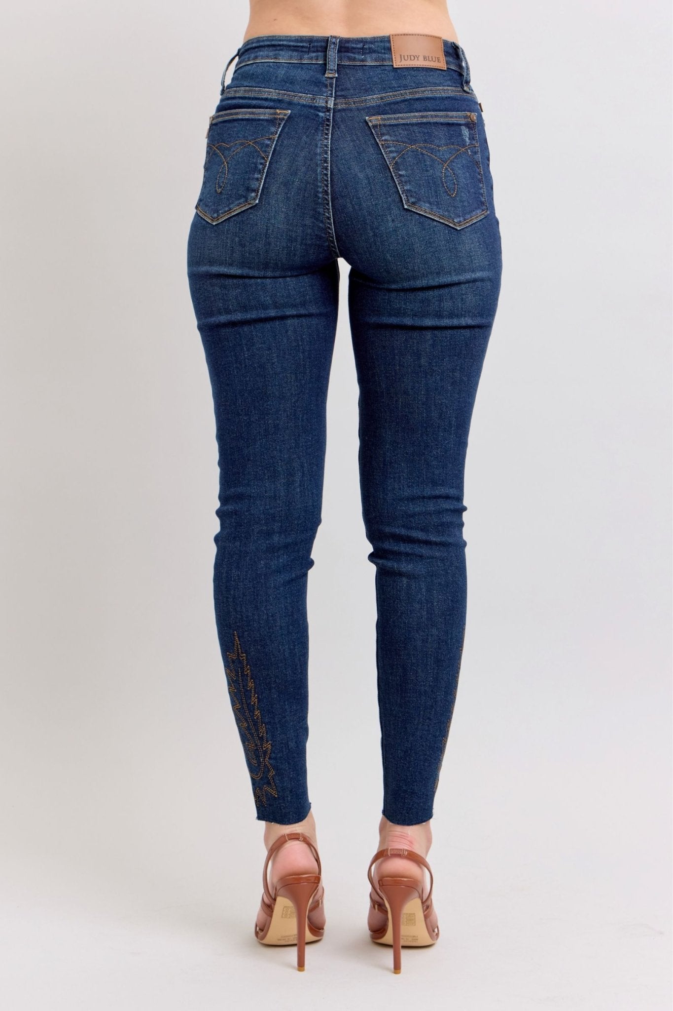 Dolly High Rise Western Embroidered Skinny Jeans - Driftwood Boutique