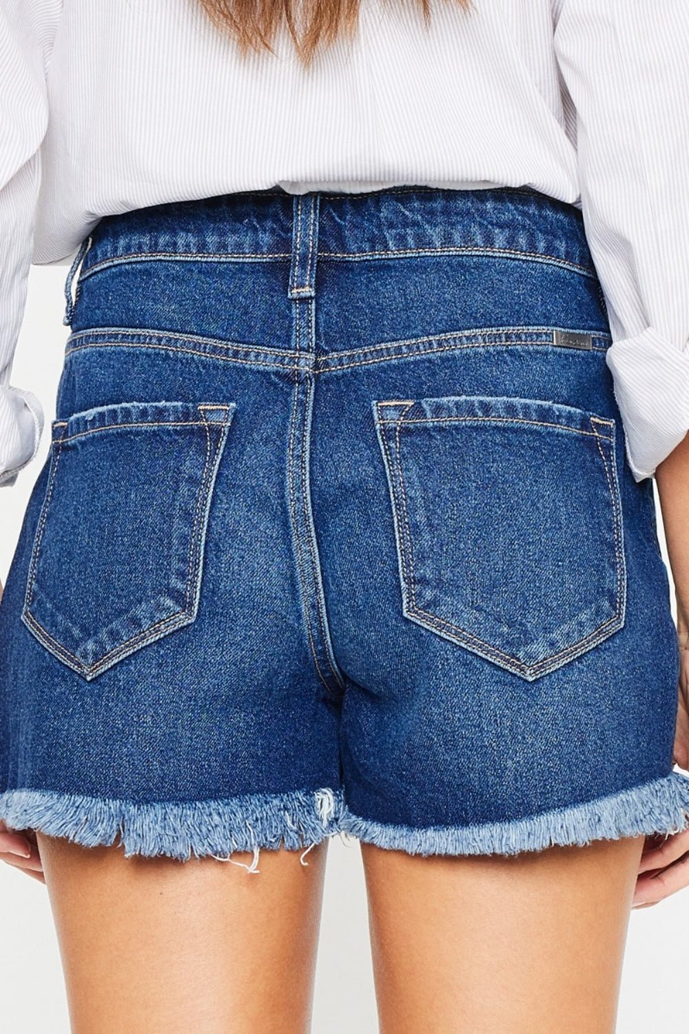 Donnie High Rise Frayed Hem Denim Shorts - Driftwood Boutique