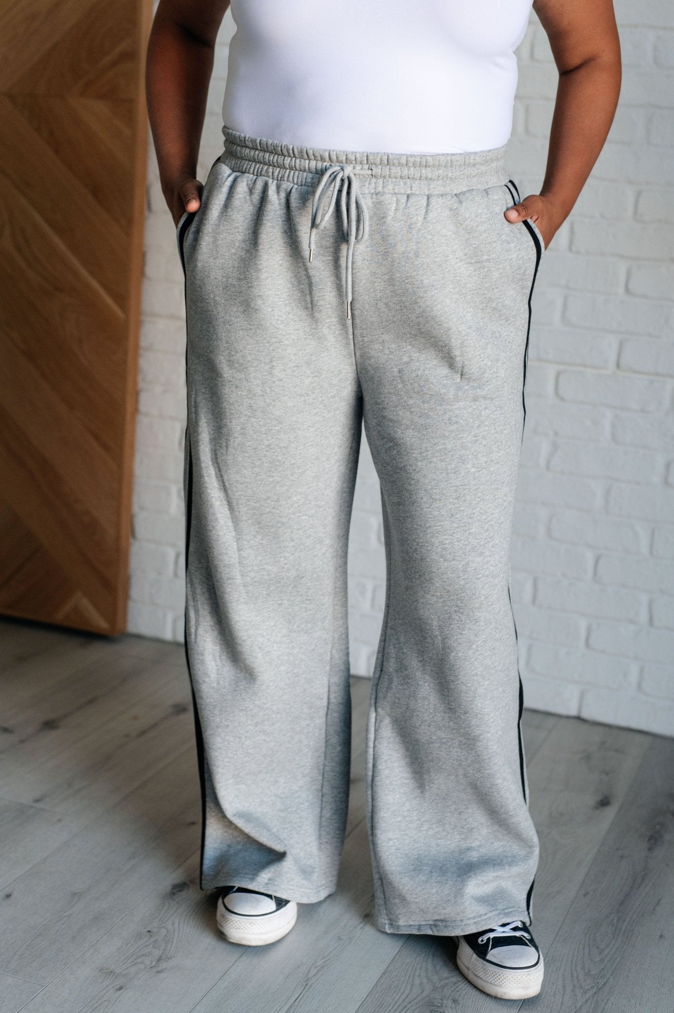 Don't Get Stuck Stripe Detail Sweatpants - Driftwood Boutique