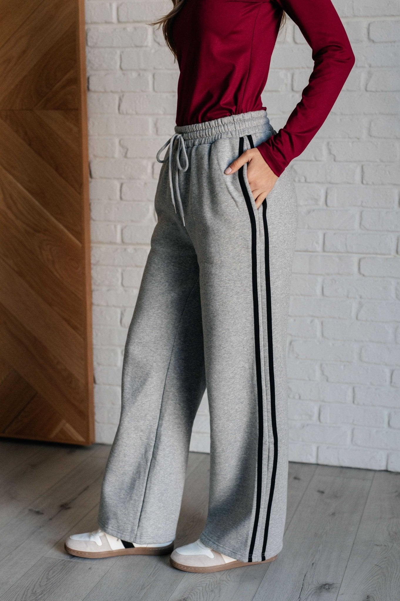 Don't Get Stuck Stripe Detail Sweatpants - Driftwood Boutique