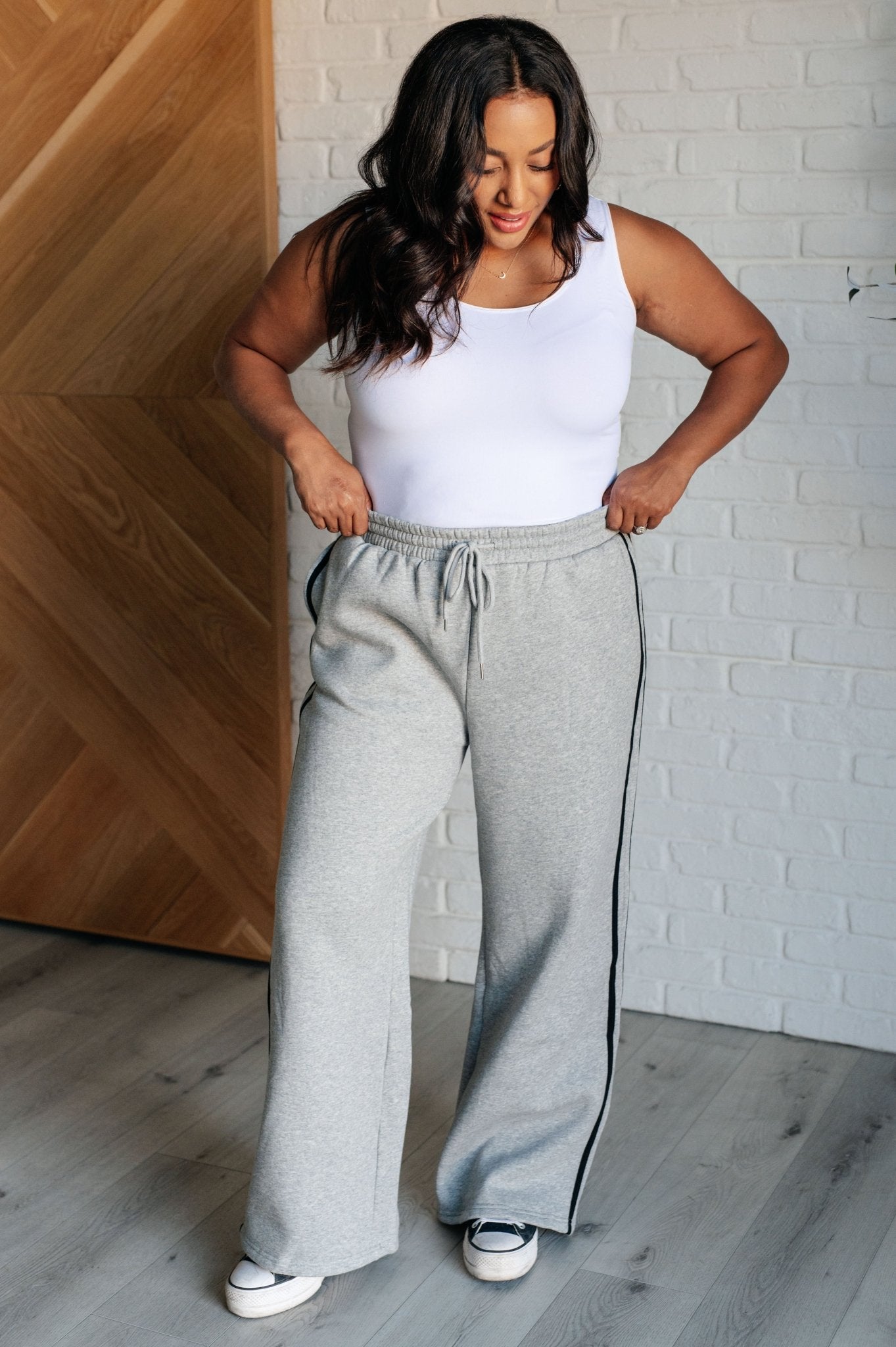 Don't Get Stuck Stripe Detail Sweatpants - Driftwood Boutique