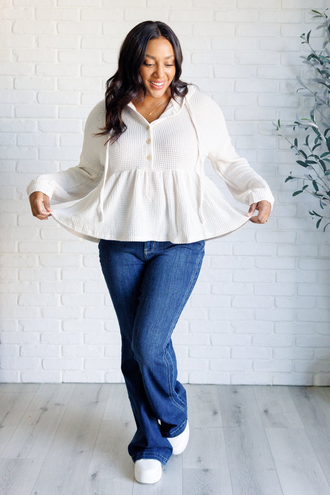 Don't Waffle About Waffle Knit Hoodie - Driftwood Boutique