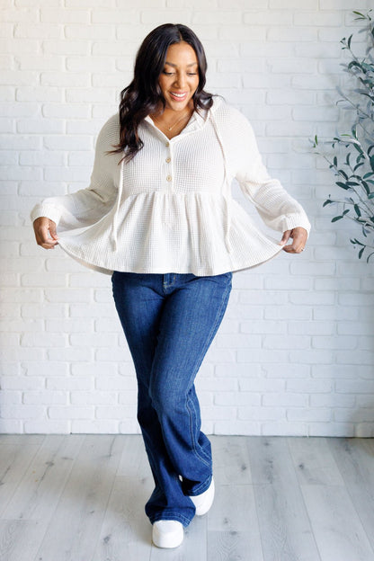 Don't Waffle About Waffle Knit Hoodie - Driftwood Boutique