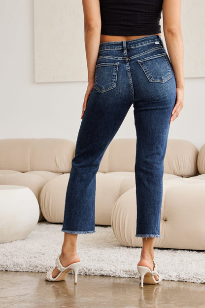 Dylan Tummy Control Distressed High Waist Raw Hem Jeans - Driftwood Boutique
