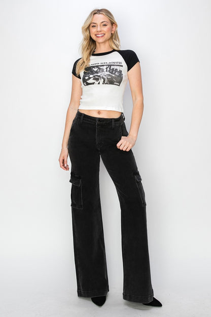 Tommy High Rise Wide Leg Cargo Jeans