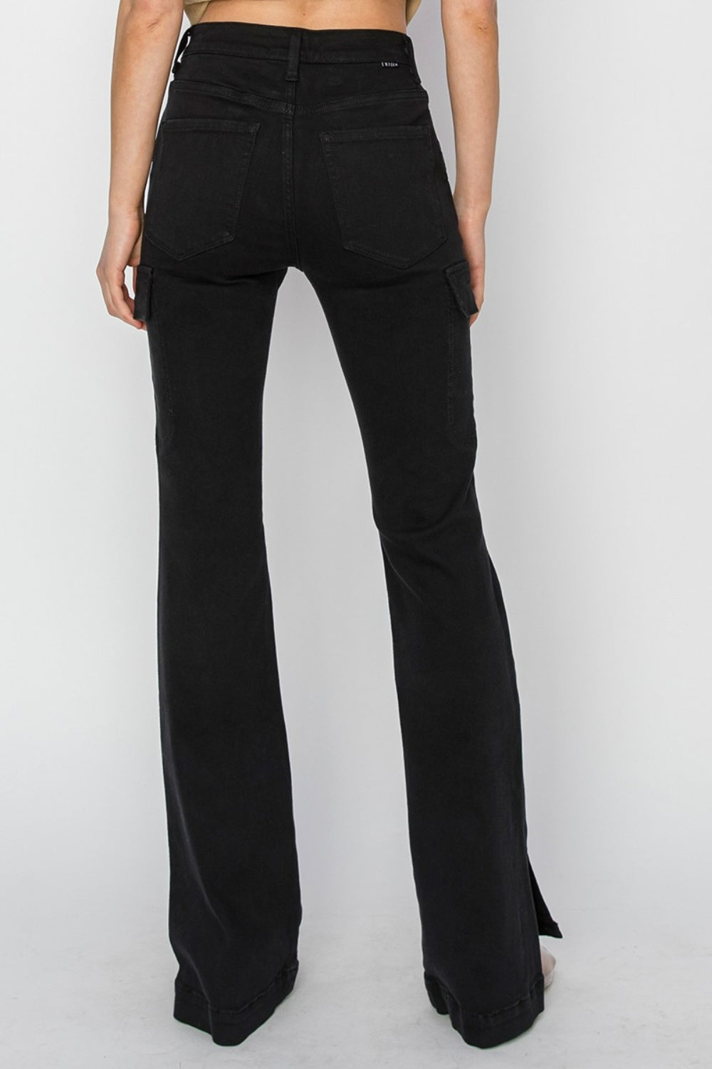 Daria High Rise Side Slit Cargo Bootcut Jeans