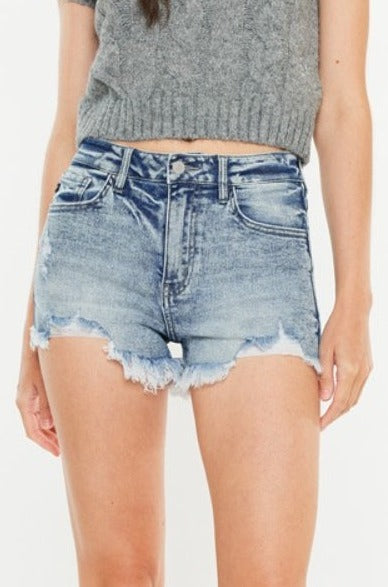 Millie High Rise Frayed Hem Denim Shorts