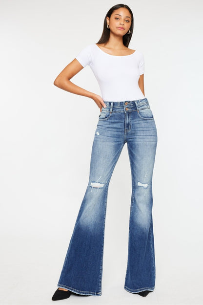 Parker High Rise Double Button Super Flare Jeans