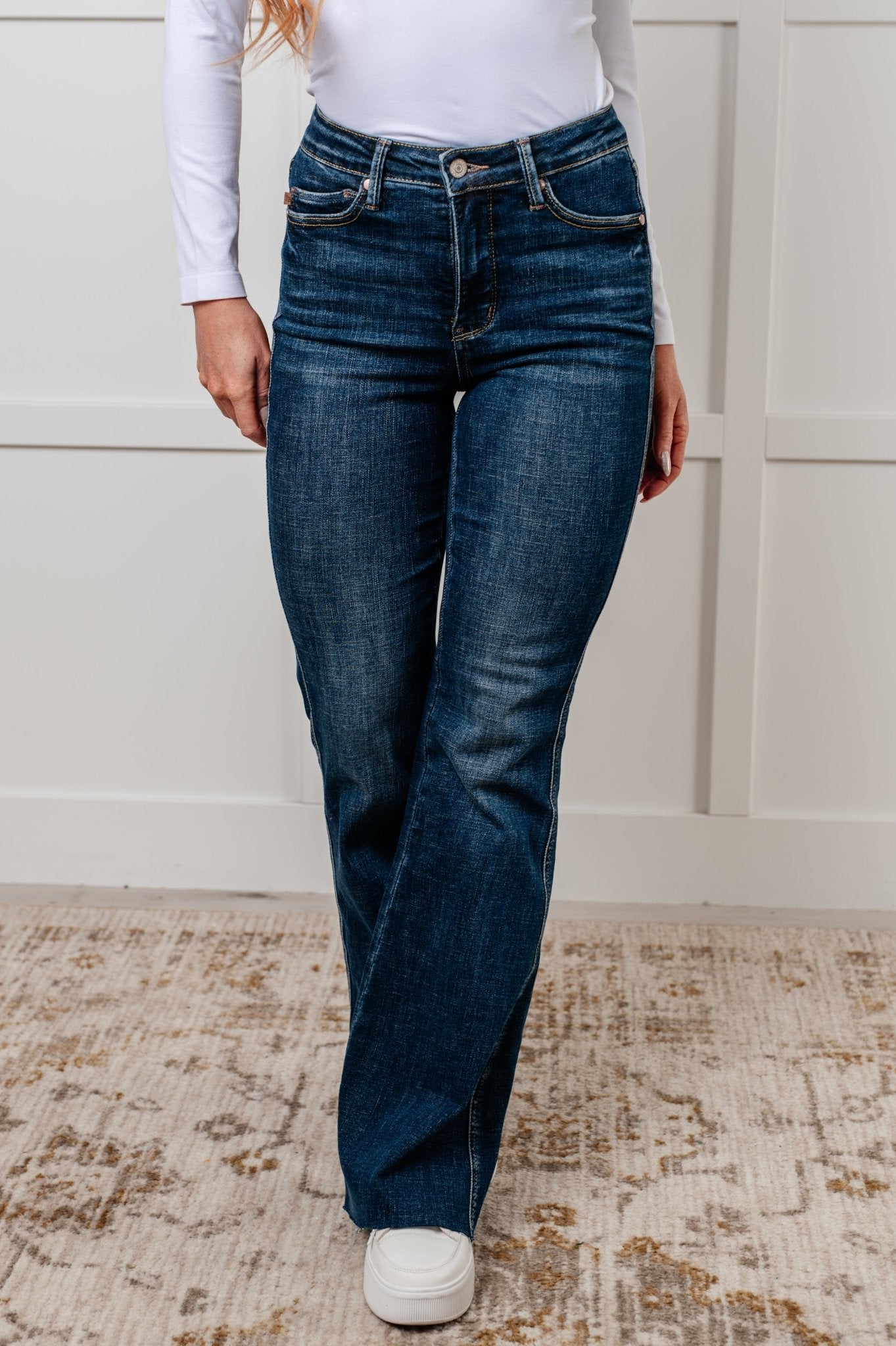 Edna High Rise Control Top Shield Pocket Flare Jeans - Driftwood Boutique