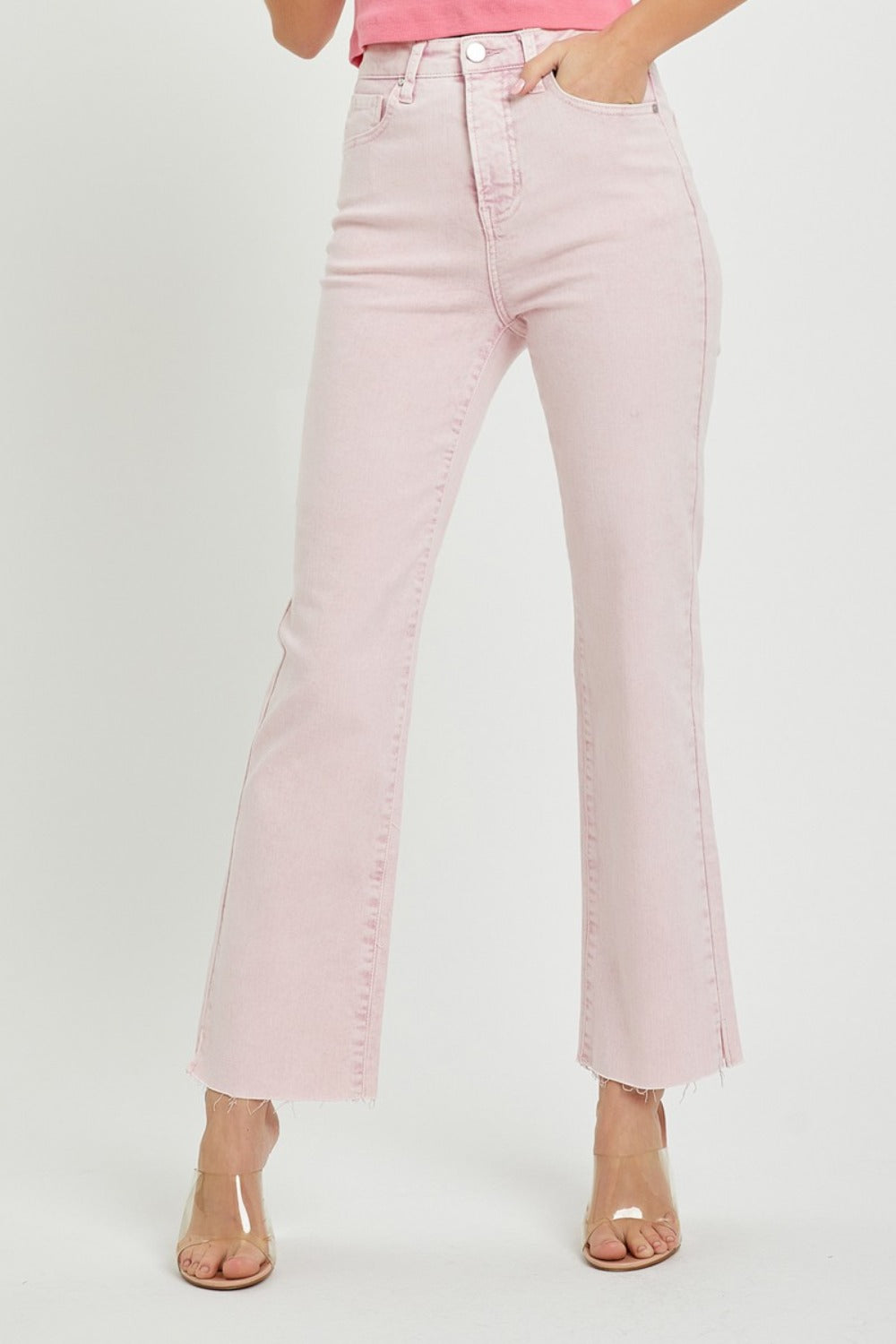 Tate High Rise Tummy Control Straight Cropped Jeans