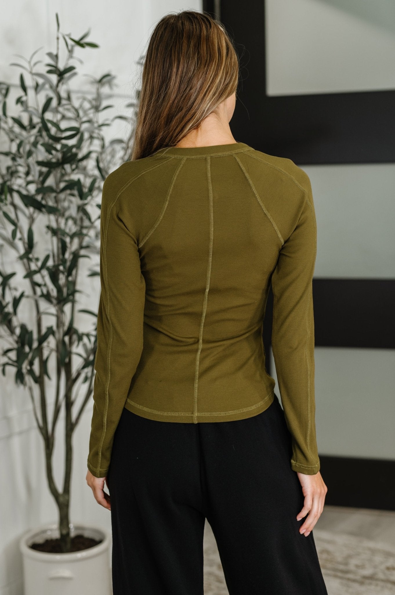 Effortless Edge Knit Henley Top in Camo Green - Driftwood Boutique