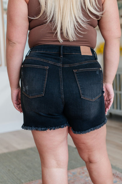 Ember High Rise Control Top Fray Hem Shorts - Driftwood Boutique