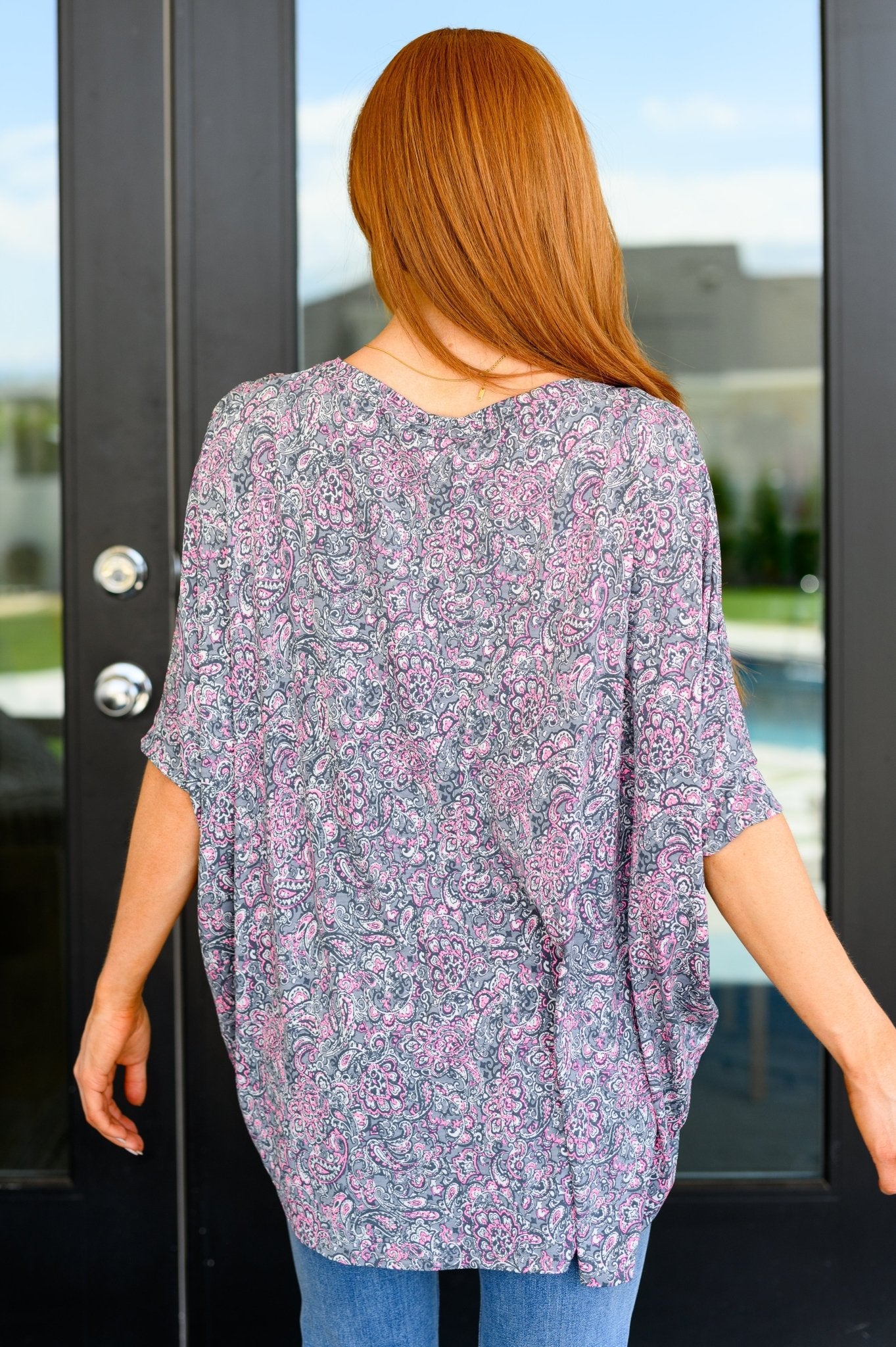 Essential Blouse in Grey and Pink Paisley - Driftwood Boutique