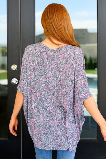 Essential Blouse in Grey and Pink Paisley - Driftwood Boutique