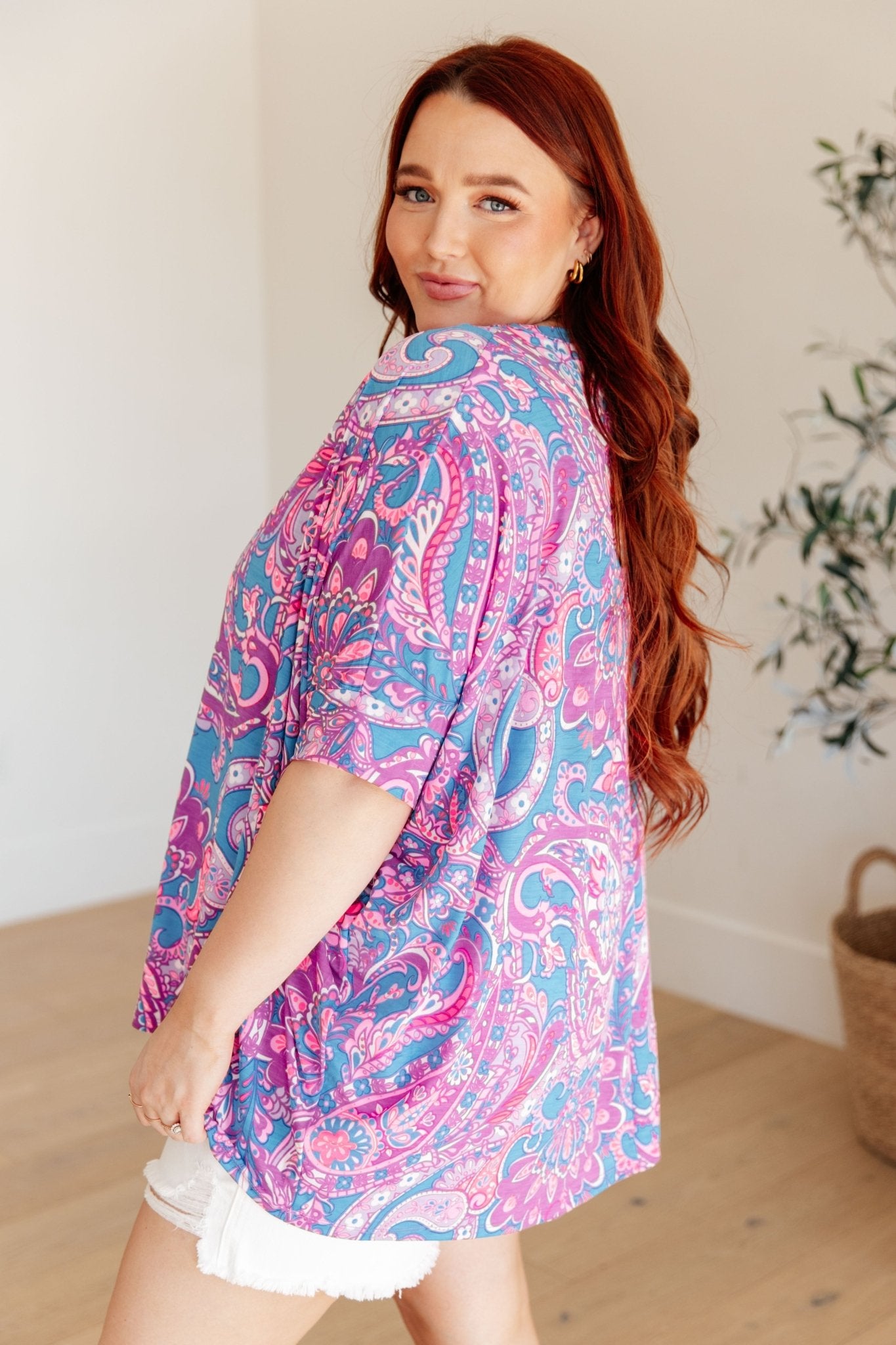 Essential Blouse in Purple Paisley - Driftwood Boutique