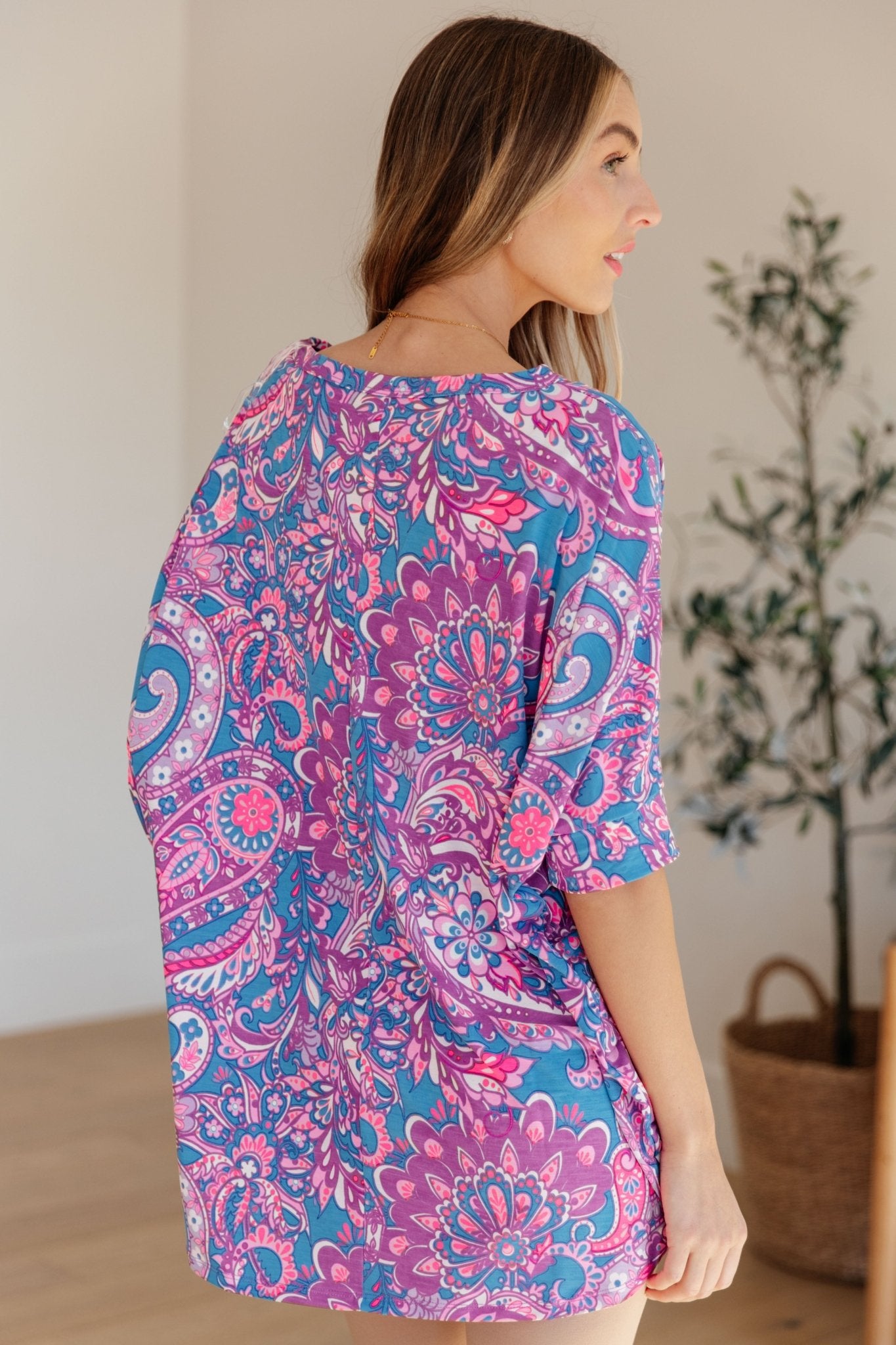 Essential Blouse in Purple Paisley - Driftwood Boutique