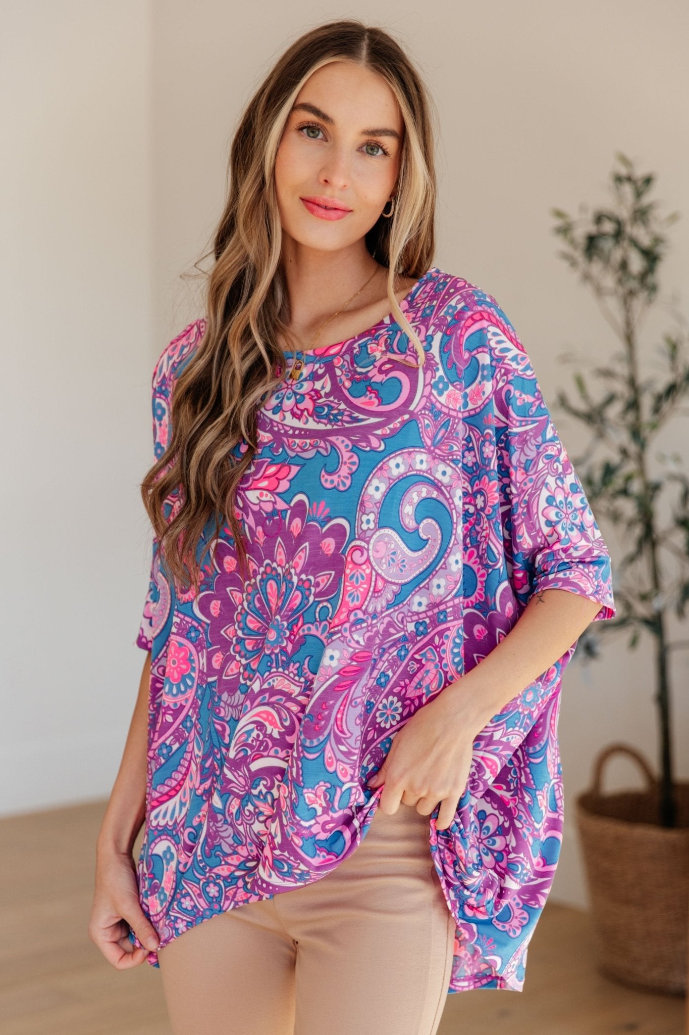 Essential Blouse in Purple Paisley - Driftwood Boutique