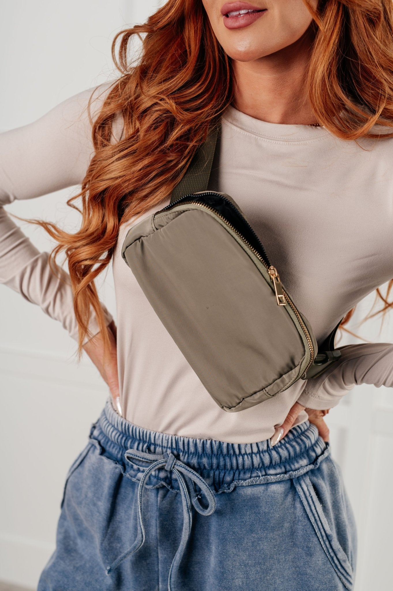 Everywhere I Go Crossbody Belt Bag in Olive - Driftwood Boutique