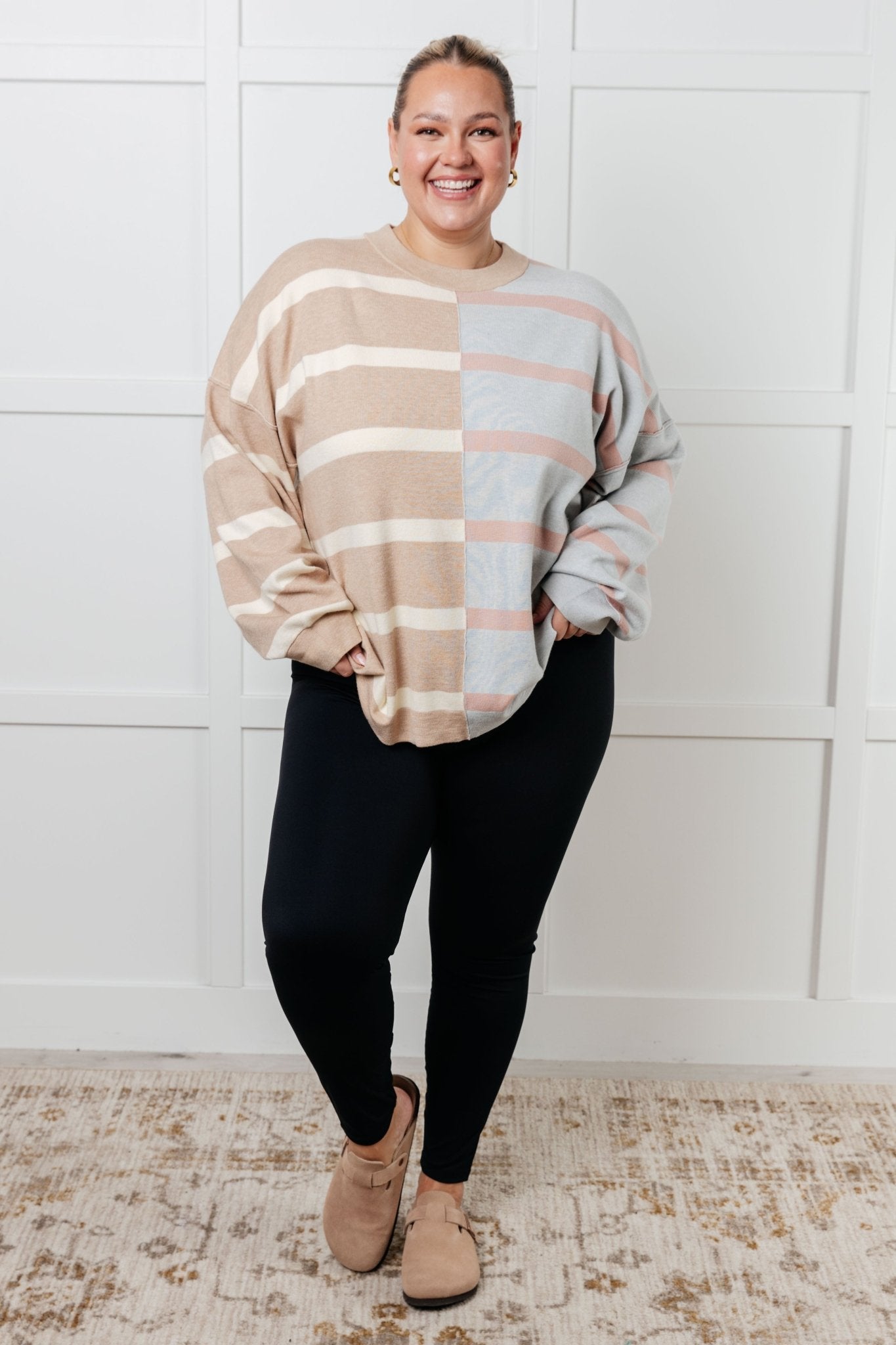 Exceptional Thought Striped Patchwork Sweater - Driftwood Boutique