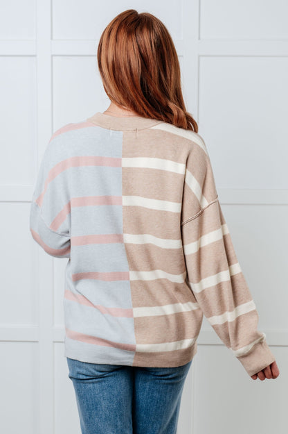 Exceptional Thought Striped Patchwork Sweater - Driftwood Boutique