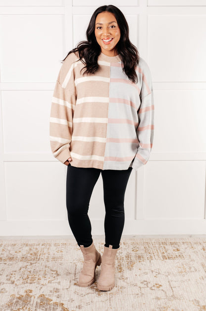 Exceptional Thought Striped Patchwork Sweater - Driftwood Boutique