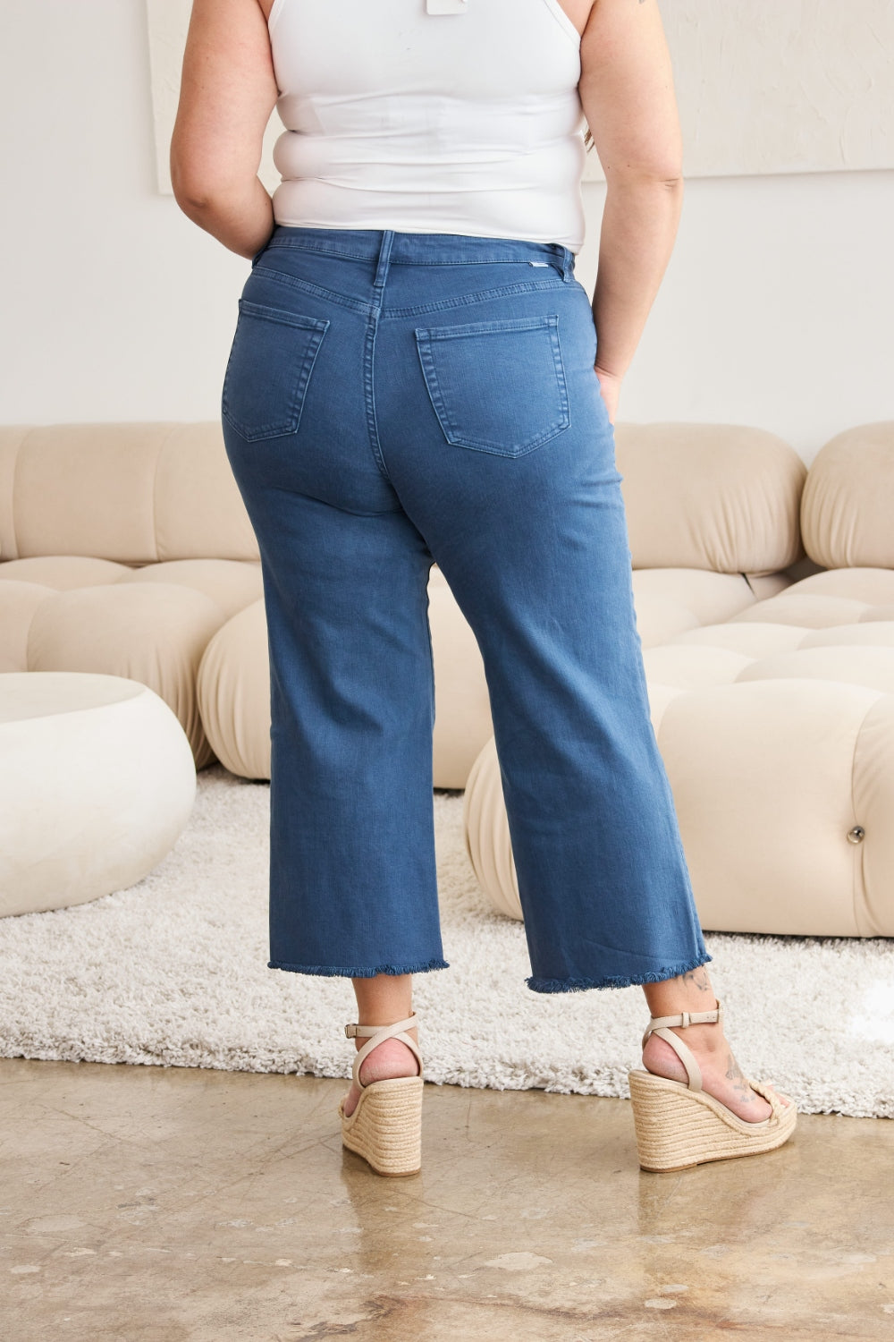 Chloe Tummy Control High Waist Raw Hem Jeans