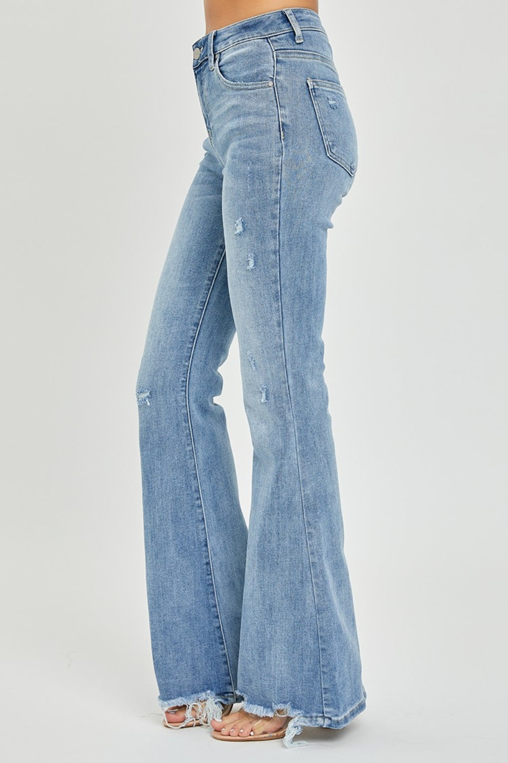 Savannah High Rise Frayed Hem Flare Jeans