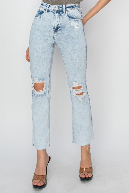 Harlow High Rise Distressed Ankle Jeans