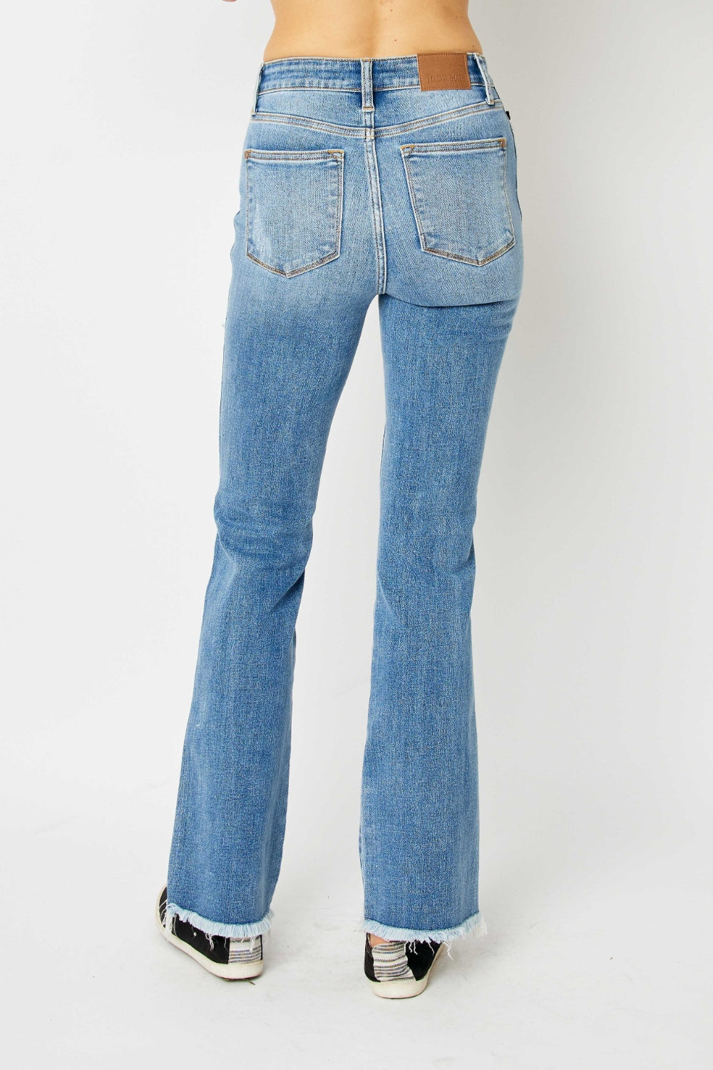 Brynn High Rise Frayed Hem Bootcut Jeans