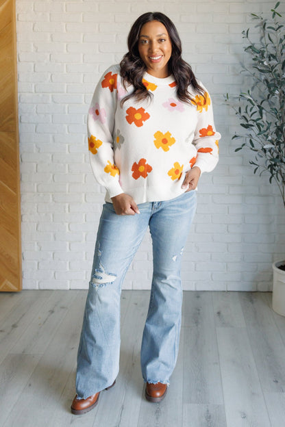 Falling Flowers Floral Sweater - Driftwood Boutique