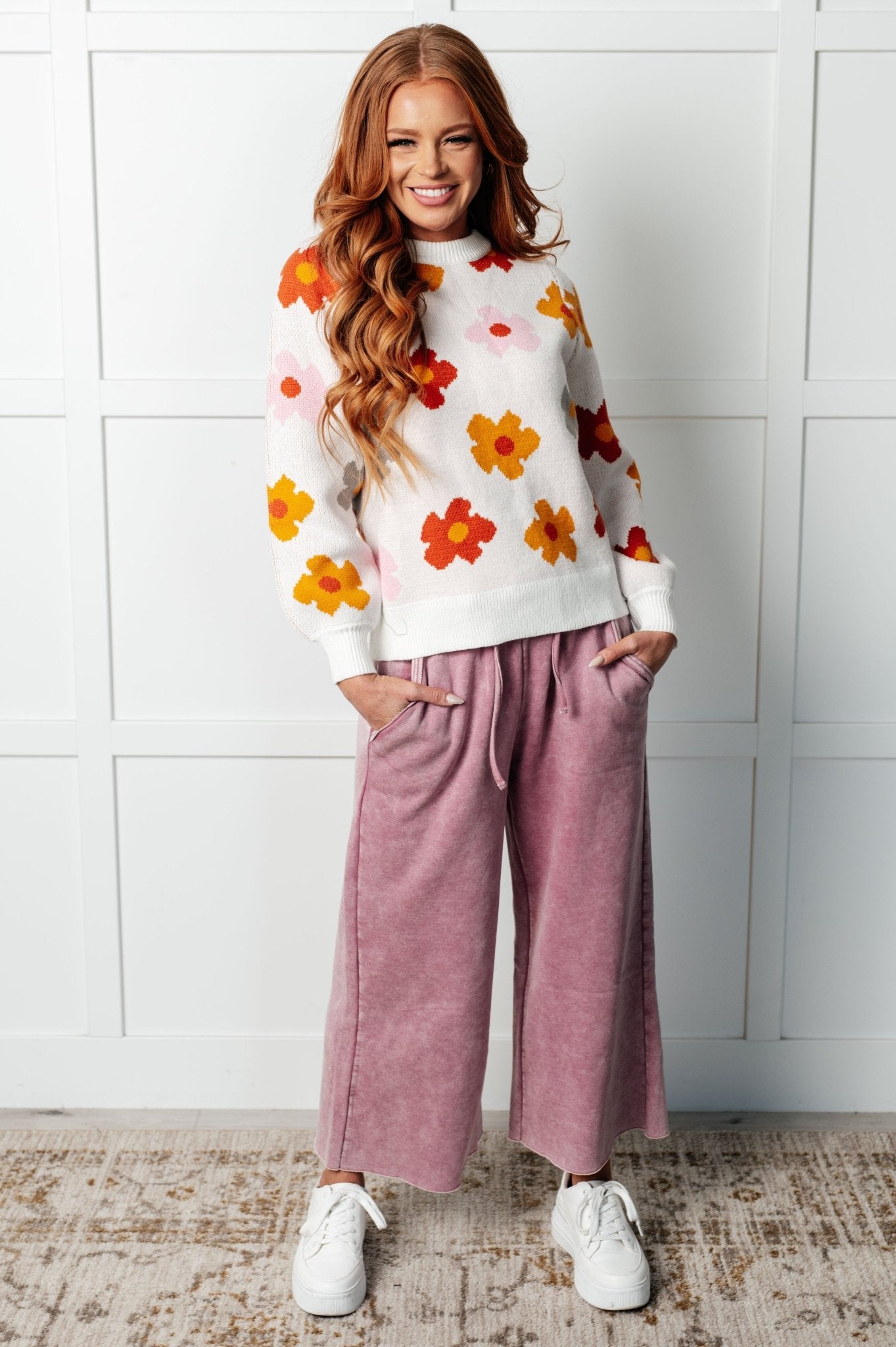 Falling Flowers Floral Sweater - Driftwood Boutique