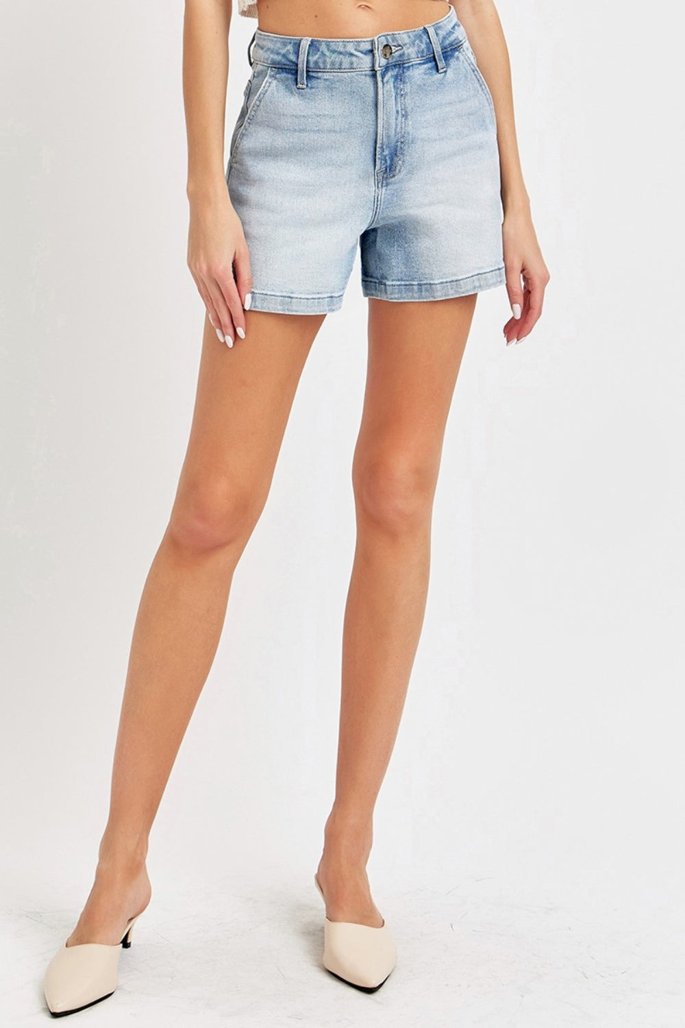 Robby High Rise Denim Utility Shorts