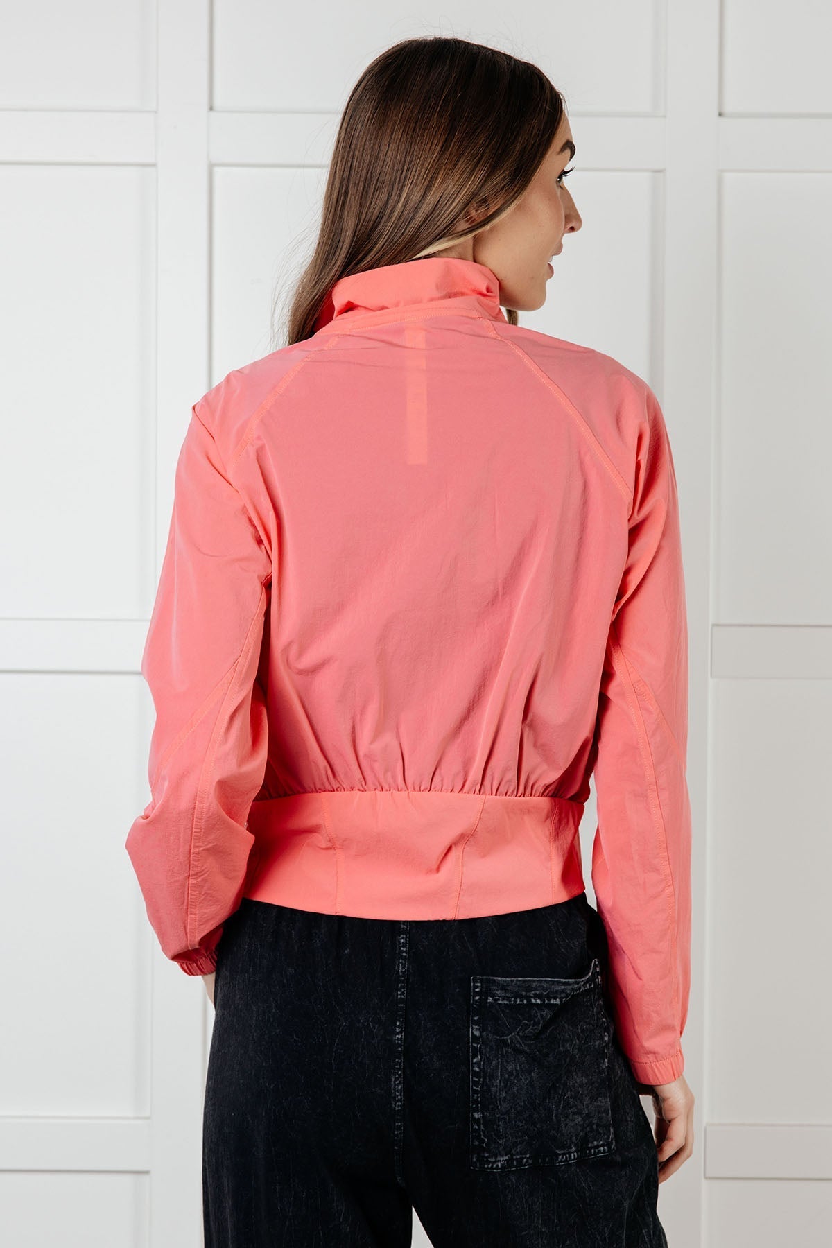 Fit Happens Nylon Tennis Jacket in Coral Rose - Driftwood Boutique