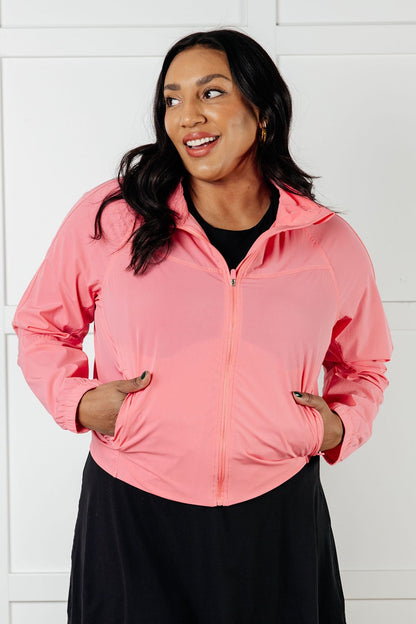 Fit Happens Nylon Tennis Jacket in Coral Rose - Driftwood Boutique