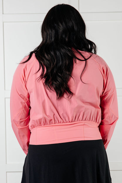 Fit Happens Nylon Tennis Jacket in Coral Rose - Driftwood Boutique