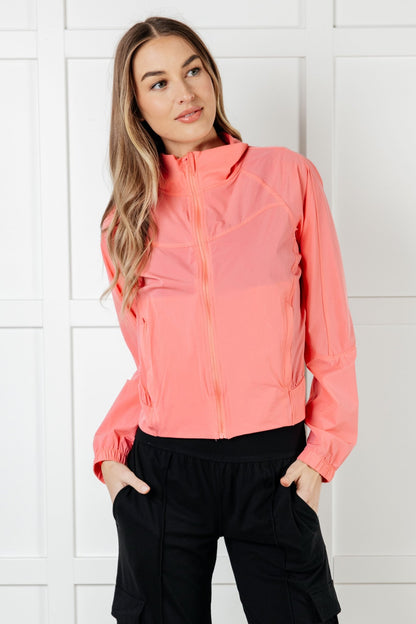 Fit Happens Nylon Tennis Jacket in Coral Rose - Driftwood Boutique