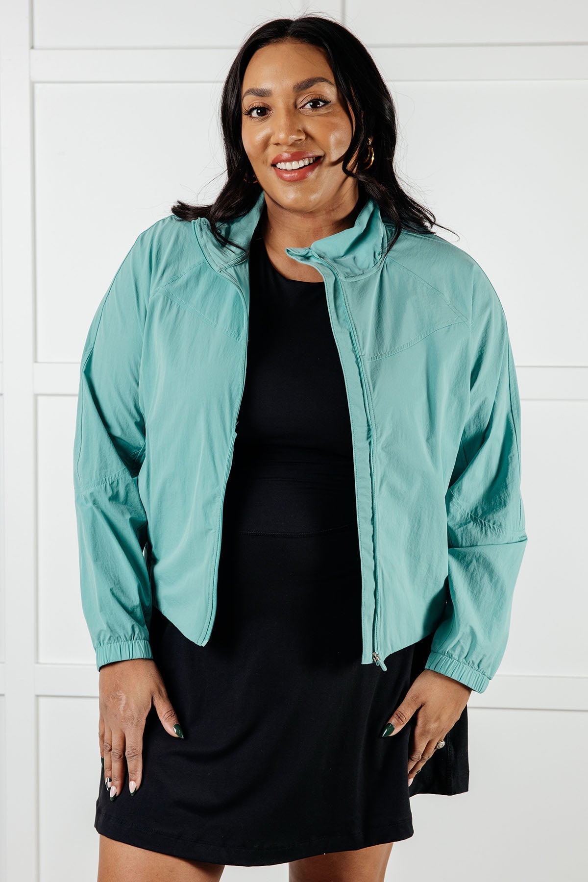 Fit Happens Nylon Tennis Jacket in Tidal Wave - Driftwood Boutique