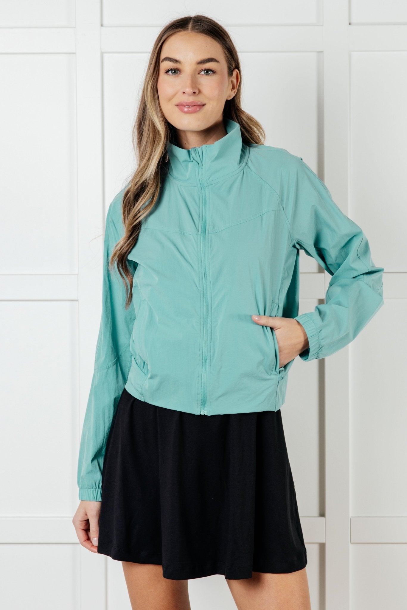 Fit Happens Nylon Tennis Jacket in Tidal Wave - Driftwood Boutique